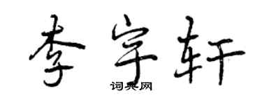 曾庆福李宇轩行书个性签名怎么写