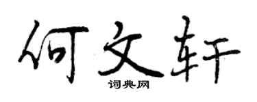 曾庆福何文轩行书个性签名怎么写