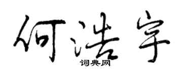 曾庆福何浩宇行书个性签名怎么写