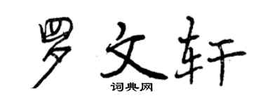 曾庆福罗文轩行书个性签名怎么写