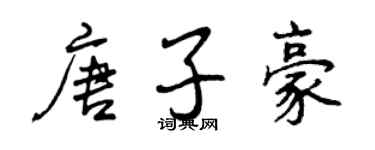 曾庆福唐子豪行书个性签名怎么写