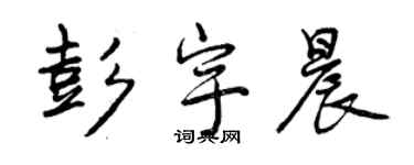 曾庆福彭宇晨行书个性签名怎么写
