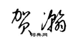梁锦英贺瀚草书个性签名怎么写