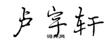 曾庆福卢宇轩行书个性签名怎么写