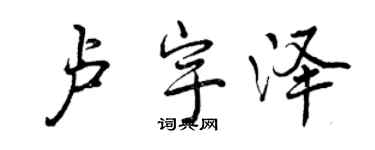 曾庆福卢宇泽行书个性签名怎么写
