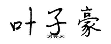 曾庆福叶子豪行书个性签名怎么写