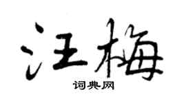 曾庆福汪梅行书个性签名怎么写