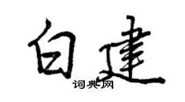 曾庆福白建行书个性签名怎么写