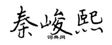 曾庆福秦峻熙行书个性签名怎么写