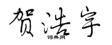 曾庆福贺浩宇行书个性签名怎么写