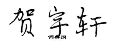 曾庆福贺宇轩行书个性签名怎么写