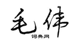 曾庆福毛伟行书个性签名怎么写