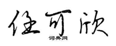 曾庆福任可欣行书个性签名怎么写