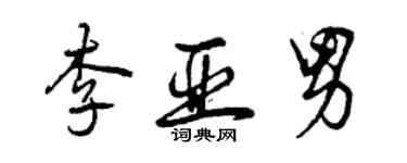 曾庆福李亚男行书个性签名怎么写