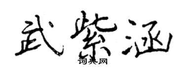 曾庆福武紫涵行书个性签名怎么写