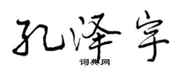 曾庆福孔泽宇行书个性签名怎么写