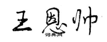 曾庆福王恩帅行书个性签名怎么写