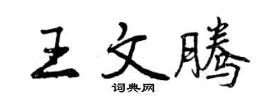 曾庆福王文腾行书个性签名怎么写