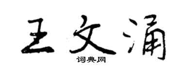 曾庆福王文涌行书个性签名怎么写
