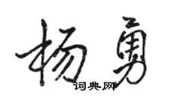 骆恒光杨勇行书个性签名怎么写