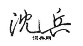 骆恒光沈兵行书个性签名怎么写