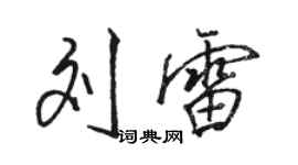 骆恒光刘雷行书个性签名怎么写