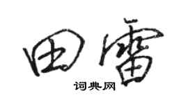 骆恒光田雷行书个性签名怎么写