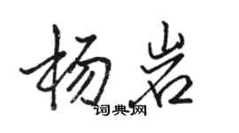 骆恒光杨岩行书个性签名怎么写