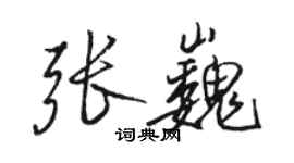 骆恒光张巍行书个性签名怎么写