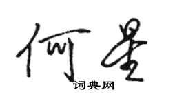 骆恒光何星行书个性签名怎么写