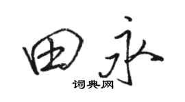 骆恒光田永行书个性签名怎么写