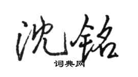 骆恒光沈铭行书个性签名怎么写