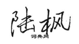 骆恒光陆枫行书个性签名怎么写