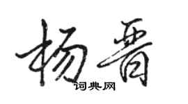 骆恒光杨晋行书个性签名怎么写