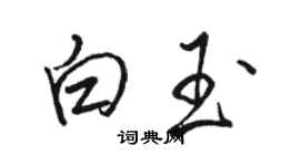 骆恒光白玉行书个性签名怎么写