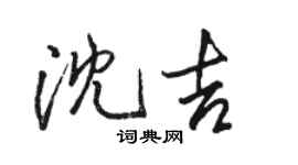骆恒光沈吉行书个性签名怎么写