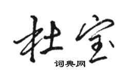 骆恒光杜宝行书个性签名怎么写