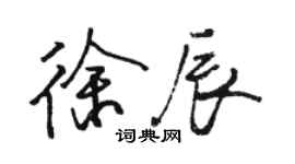 骆恒光徐辰行书个性签名怎么写