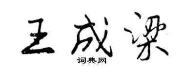 曾庆福王成梁行书个性签名怎么写
