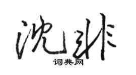 骆恒光沈非行书个性签名怎么写