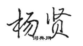 骆恒光杨贤行书个性签名怎么写
