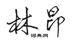 骆恒光林昂行书个性签名怎么写