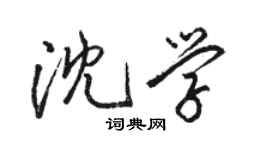 骆恒光沈学行书个性签名怎么写