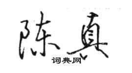 骆恒光陈真行书个性签名怎么写