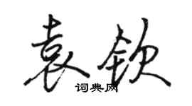 骆恒光袁钦行书个性签名怎么写