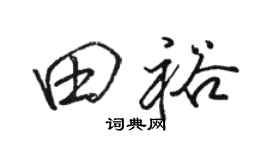 骆恒光田裕行书个性签名怎么写
