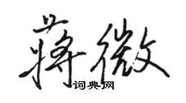 骆恒光蒋微行书个性签名怎么写