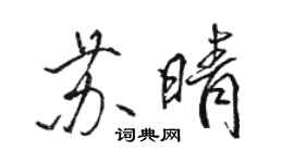 骆恒光苏晴行书个性签名怎么写
