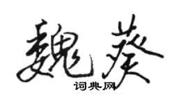 骆恒光魏葵行书个性签名怎么写