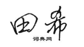 骆恒光田希行书个性签名怎么写